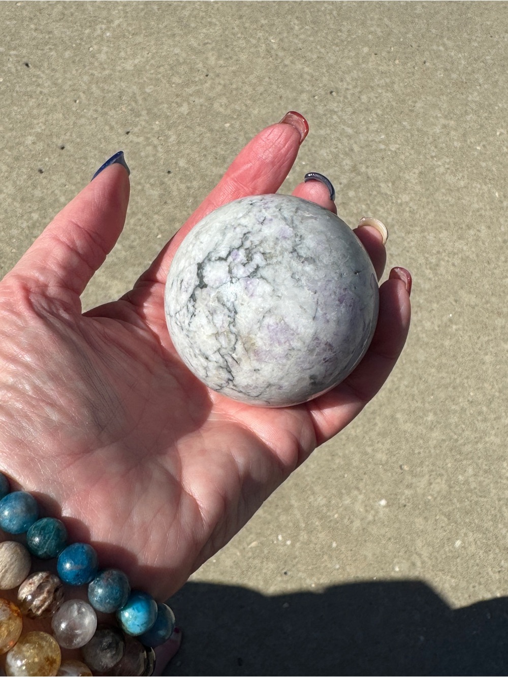 Howlite Sphere with Purple Veining 59.1 mm/2.32 in